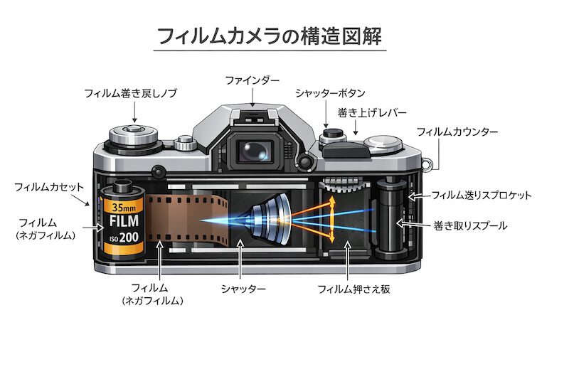 フィルムカメラの構造図
