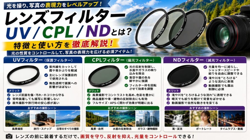 レンズフィルターについてのアイキャッチ画像