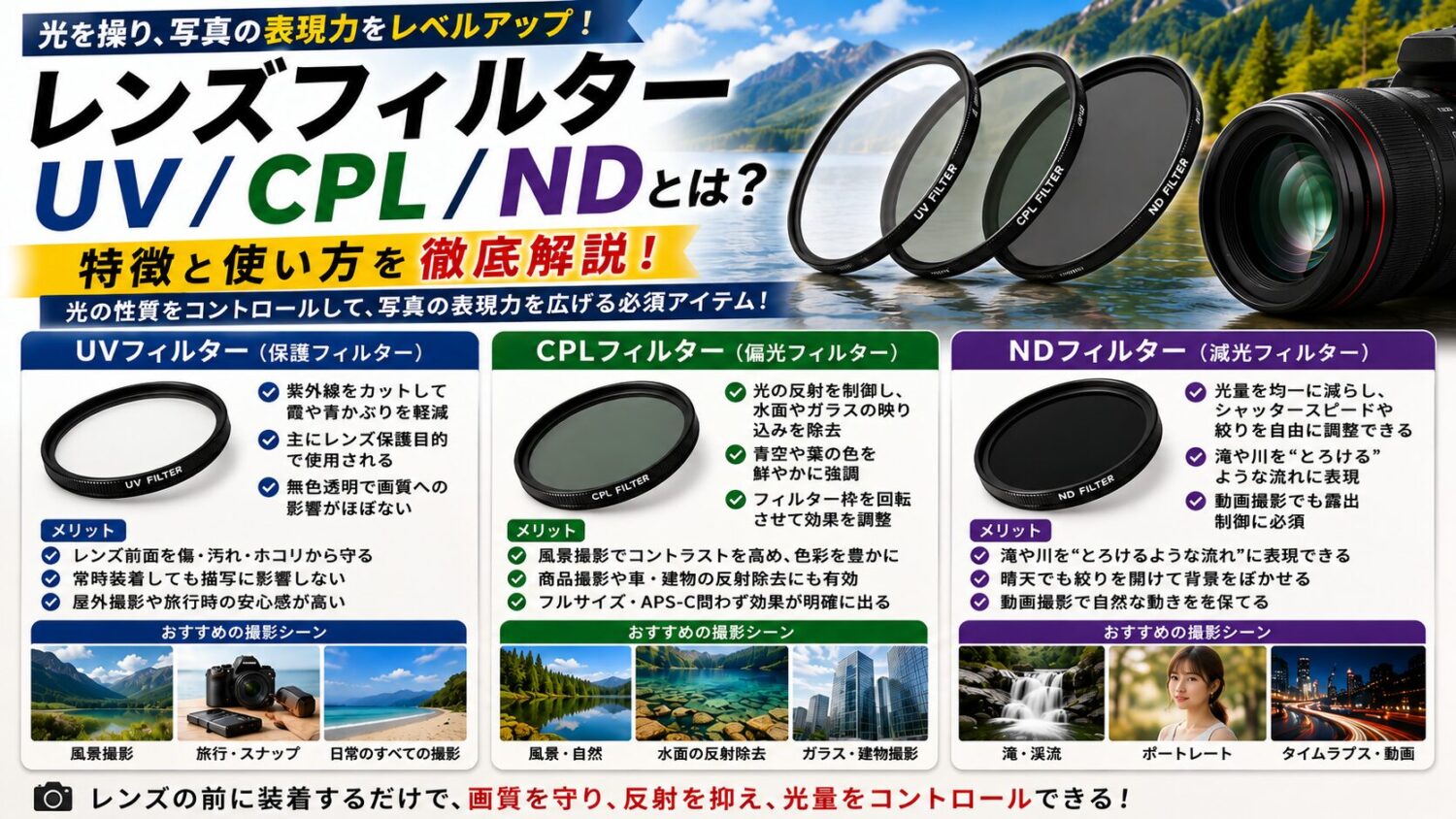レンズフィルターについてのアイキャッチ画像