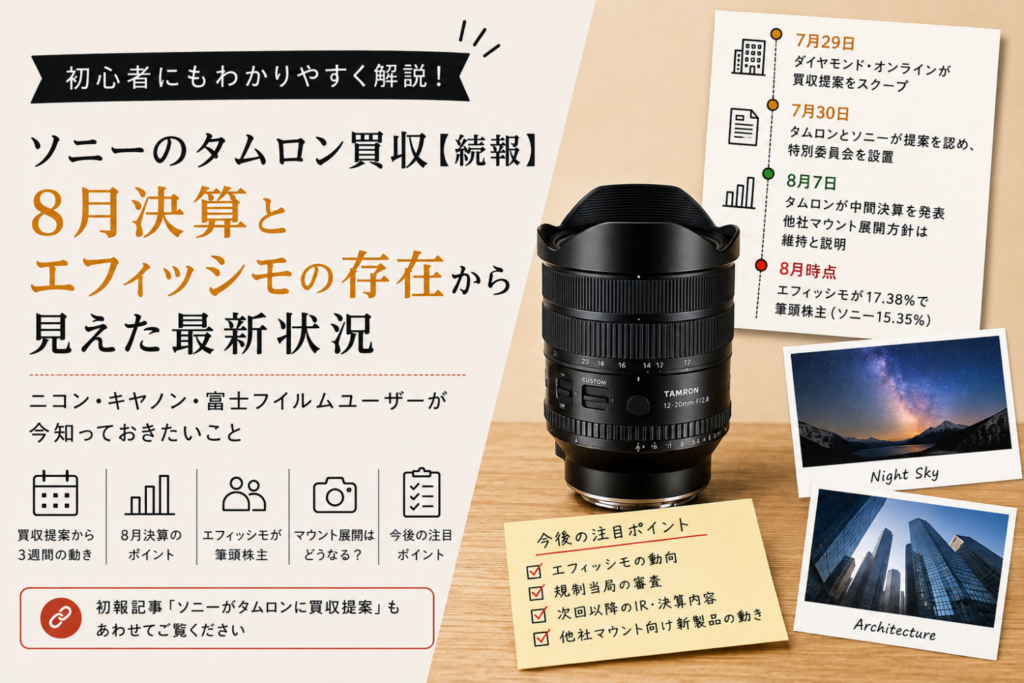 ソニーのタムロン買収続報のアイキャッチ画像